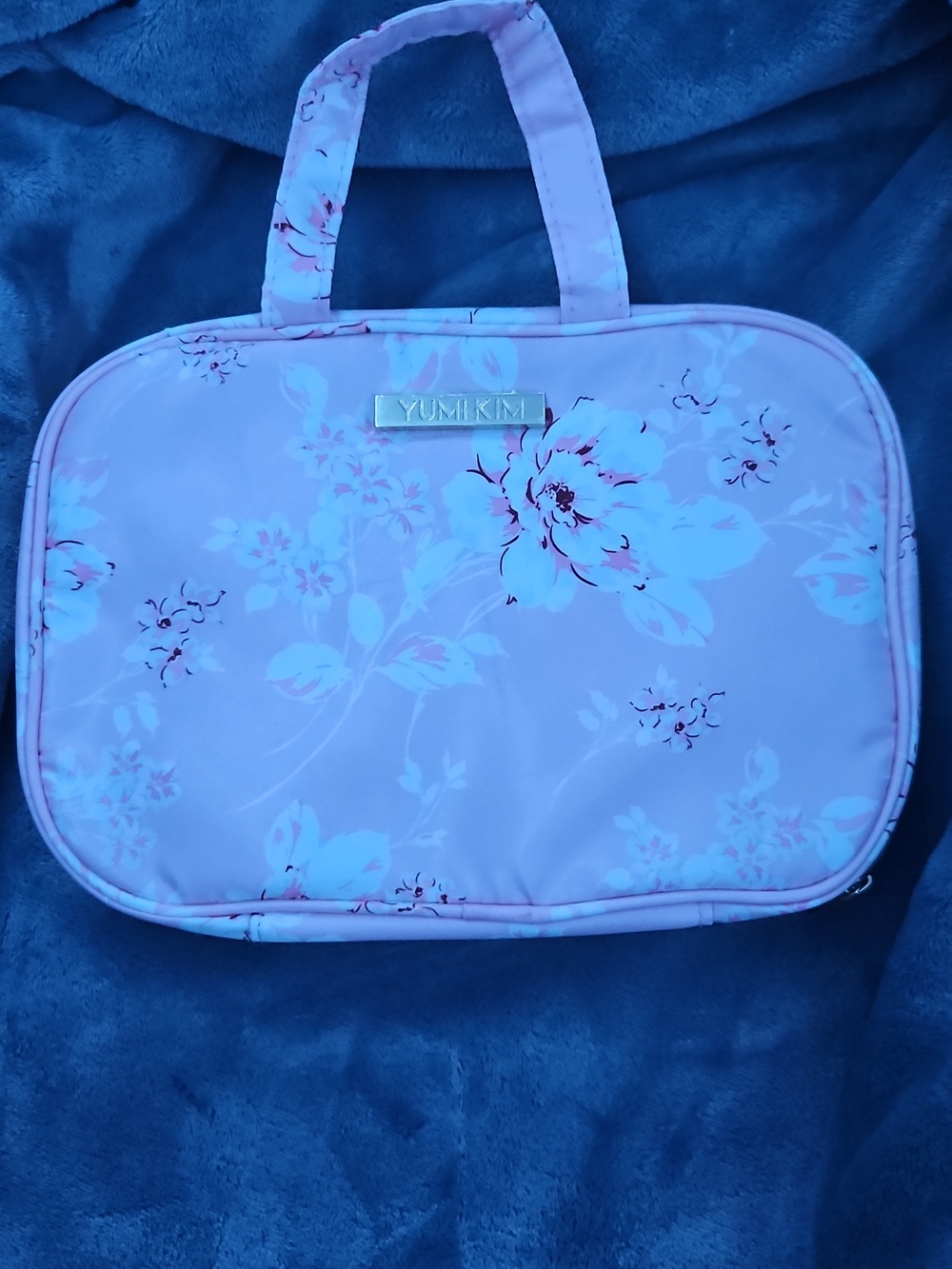 Light Pink Floral Women's Makeup Bag